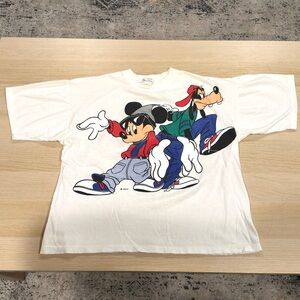 Vintage Mickey & Goofy Hip Hop Single Stitch Double Sided 90s T Shirt XL